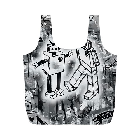Robot Love Full Print Recycle Bag (M) from ArtsNow.com Front