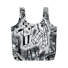 Robot Love Full Print Recycle Bag (M) from ArtsNow.com Back