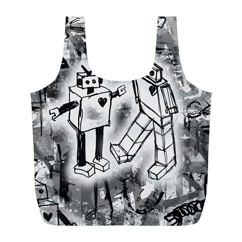 Robot Love Full Print Recycle Bag (L) from ArtsNow.com Front