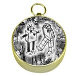 Robot Love Gold Compass