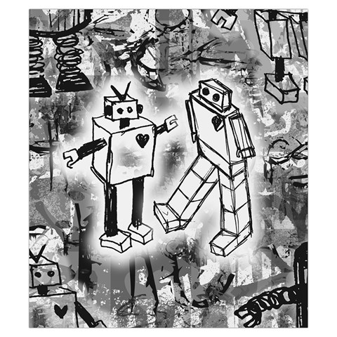 Robot Love Drawstring Pouch (Small) from ArtsNow.com Front