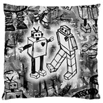Robot Love Large Flano Cushion Case (One Side)