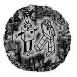 Robot Love Large 18  Premium Flano Round Cushion 