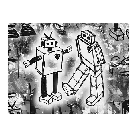 Robot Love Double Sided Flano Blanket (Mini) from ArtsNow.com 35 x27  Blanket Back