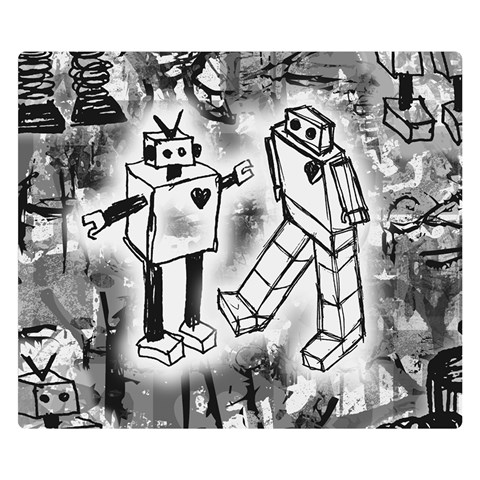 Robot Love Double Sided Flano Blanket (Small) from ArtsNow.com 50 x40  Blanket Back