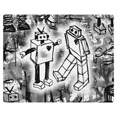 Robot Love Double Sided Flano Blanket (Medium) from ArtsNow.com 60 x50  Blanket Back