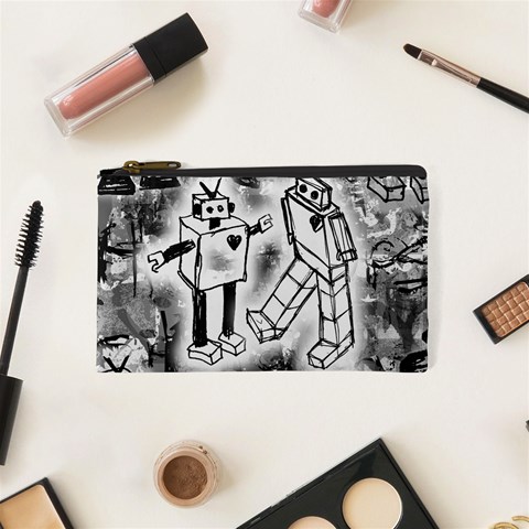 Robot Love Cosmetic Bag (XS) from ArtsNow.com Front
