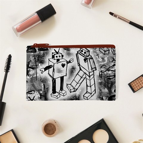 Robot Love Cosmetic Bag (XS) from ArtsNow.com Front