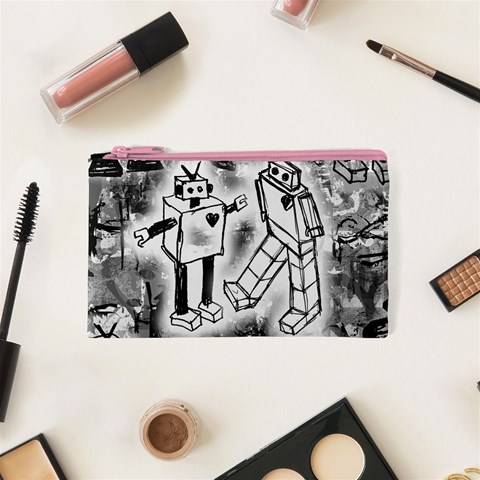 Robot Love Cosmetic Bag (XS) from ArtsNow.com Front