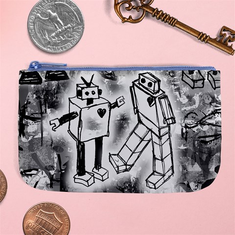 Robot Love Large Coin Purse from ArtsNow.com Front