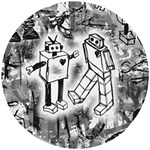 Robot Love Wooden Puzzle Round