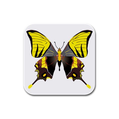 Butterfly M2 Rubber Square Coaster (4 pack) from ArtsNow.com Front