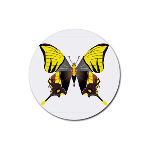 Butterfly M2 Rubber Round Coaster (4 pack) from ArtsNow.com Front