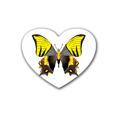Butterfly M2 Rubber Heart Coaster (4 pack) from ArtsNow.com Front