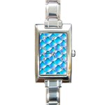 Mermaid Tail Blue Rectangle Italian Charm Watch