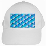 Mermaid Tail Blue White Cap