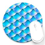 Mermaid Tail Blue Round Mousepad