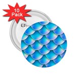 Mermaid Tail Blue 2.25  Button (10 pack)