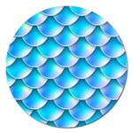 Mermaid Tail Blue Magnet 5  (Round)