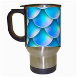 Mermaid Tail Blue Travel Mug (White)