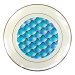 Mermaid Tail Blue Porcelain Plate