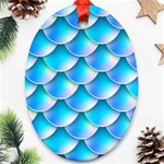 Mermaid Tail Blue Oval Ornament (Two Sides)
