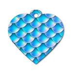 Mermaid Tail Blue Dog Tag Heart (Two Sides)