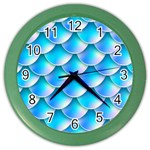 Mermaid Tail Blue Color Wall Clock