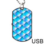 Mermaid Tail Blue Dog Tag USB Flash (Two Sides)
