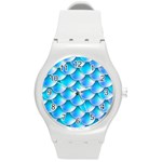 Mermaid Tail Blue Round Plastic Sport Watch (M)
