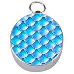 Mermaid Tail Blue Silver Compass