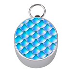 Mermaid Tail Blue Silver Compass (Mini)