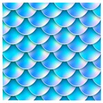 Mermaid Tail Blue Wooden Puzzle Square