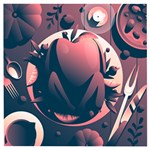 dark thanksgiving dinner Wooden Puzzle Square
