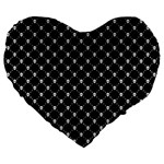 Halloween Skulls Crossbones Large 19  Premium Heart Shape Cushion