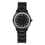 Halloween Skulls Crossbones Stainless Steel Round Watch