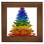 rainbow christmas tree Framed Tile