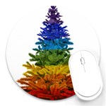rainbow christmas tree Round Mousepad