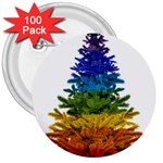 rainbow christmas tree 3  Button (100 pack)