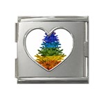 rainbow christmas tree Mega Link Heart Italian Charm (18mm)
