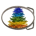 rainbow christmas tree Belt Buckle
