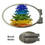 rainbow christmas tree Money Clip (Oval)