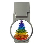 rainbow christmas tree Money Clip (Round)