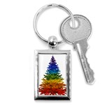 rainbow christmas tree Key Chain (Rectangle)