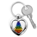 rainbow christmas tree Key Chain (Heart)