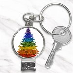rainbow christmas tree Nail Clippers Key Chain