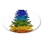 rainbow christmas tree Magnet (Oval)