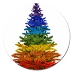 rainbow christmas tree Magnet 5  (Round)