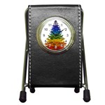 rainbow christmas tree Pen Holder Desk Clock