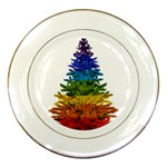 rainbow christmas tree Porcelain Plate